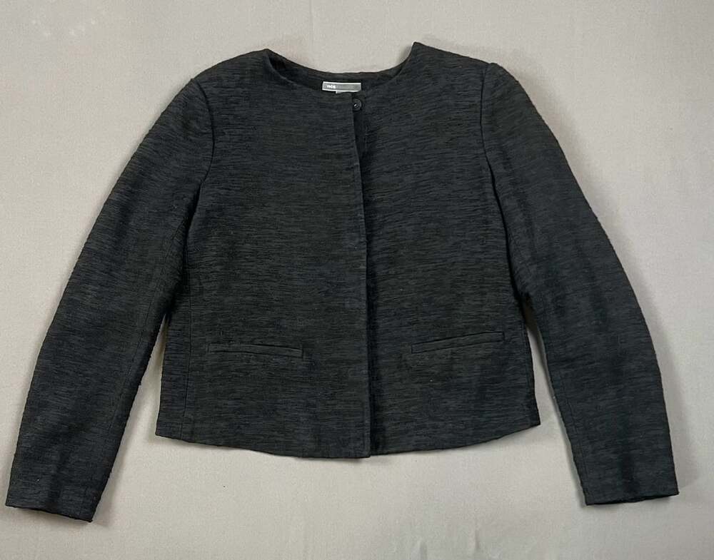 Vince Jacket Size S Black Textured Collarless Button Front Blazer